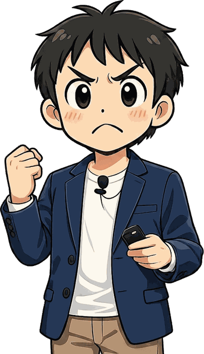 こぶしを握るCHOBIのイラスト